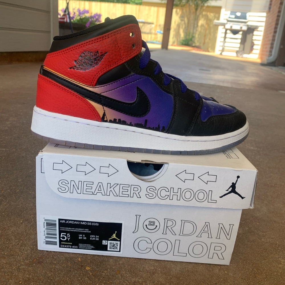 Jordan Kids Sneakers - Red, Purple, and Black